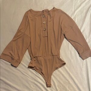 Pink lily Tan body suit
